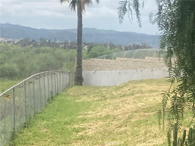 view of yard featuring a mountain view and a rural view