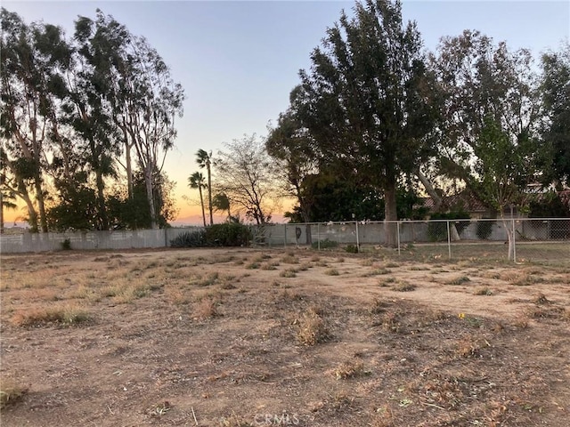 view of yard at dusk