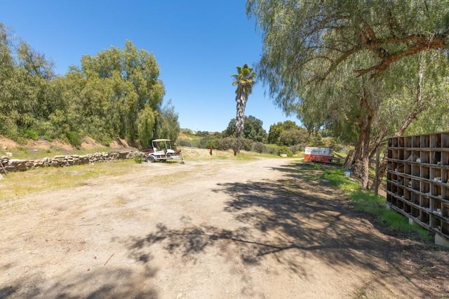 view of street with a rural view