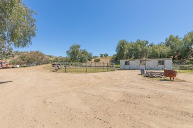 view of street featuring a rural view