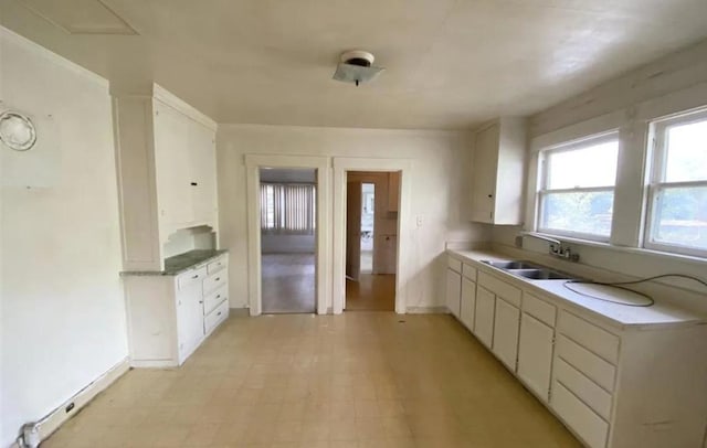 kitchen with white cabinets and sink