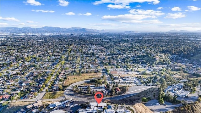 bird's eye view featuring a mountain view