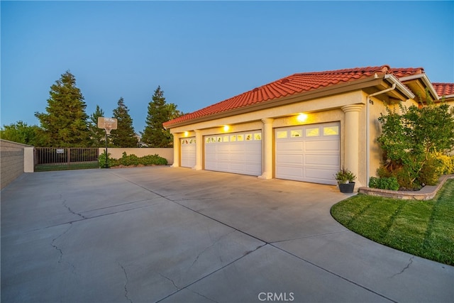 view of garage