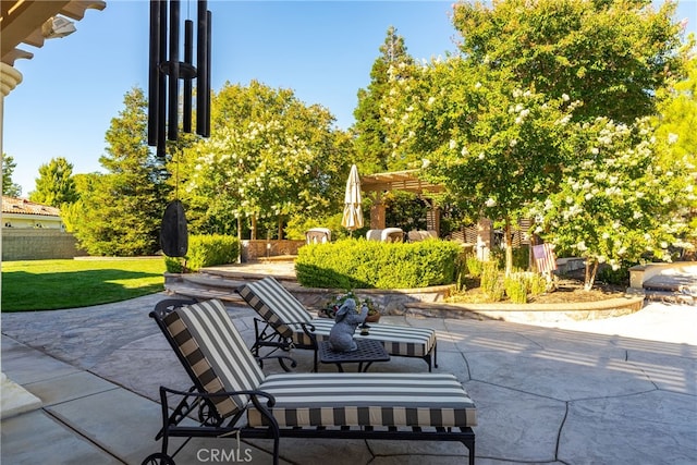 view of patio with a pergola