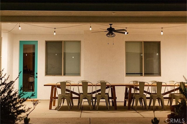 view of patio / terrace featuring ceiling fan