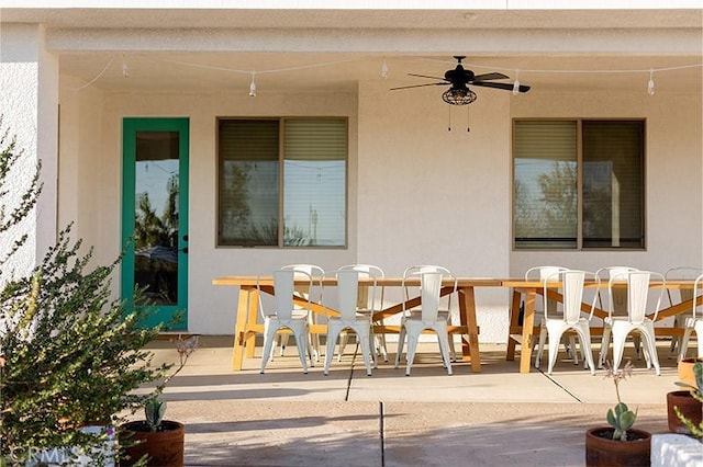 view of patio / terrace with ceiling fan