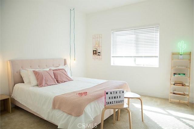 bedroom with carpet