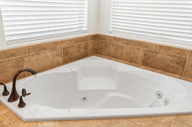 room details with tiled tub