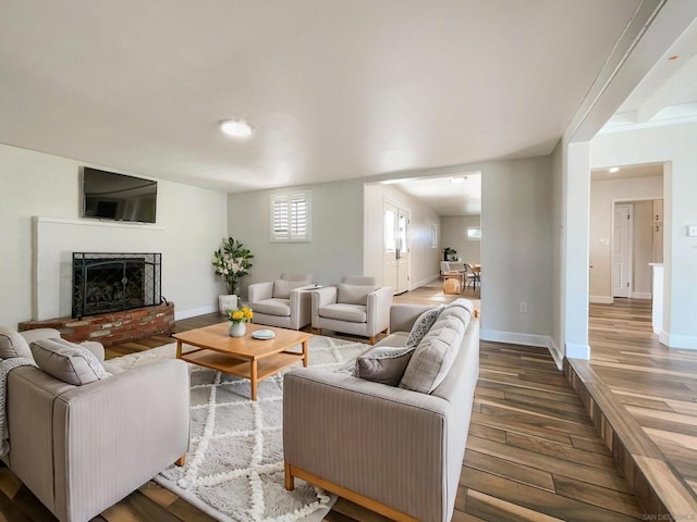 living room featuring hardwood / wood-style floors