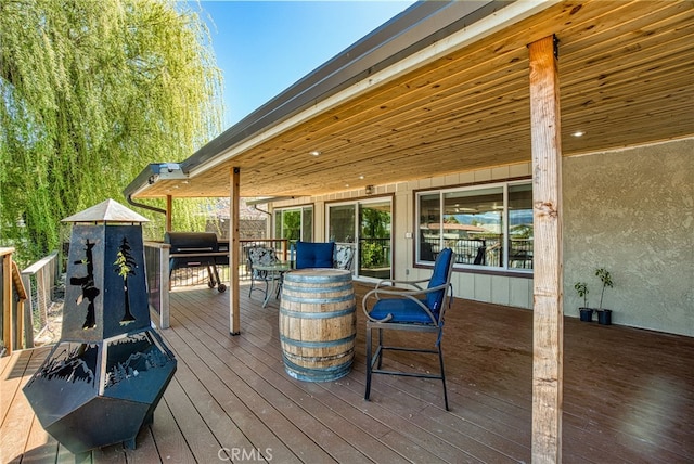 deck featuring an outdoor hangout area