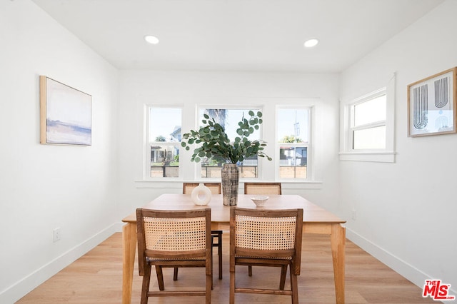 dining room featuring light wood-type flooring