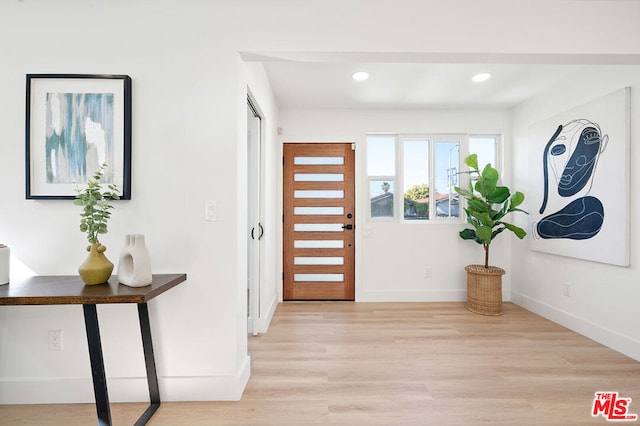 entryway featuring light hardwood / wood-style flooring