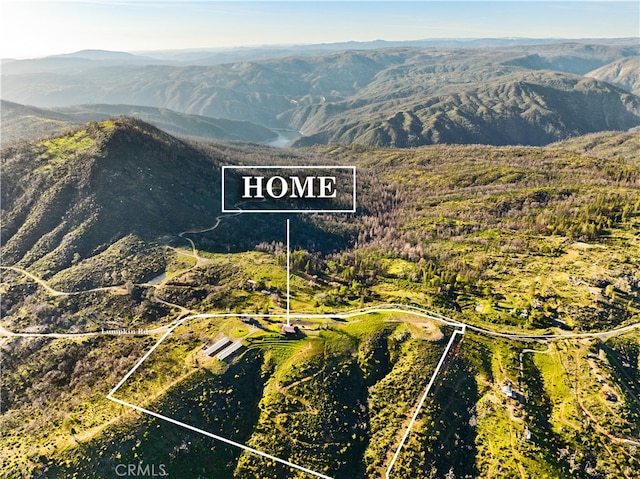 bird's eye view with a mountain view