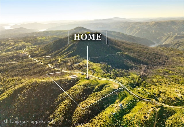 aerial view featuring a mountain view