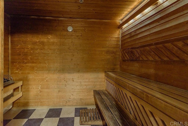 view of sauna