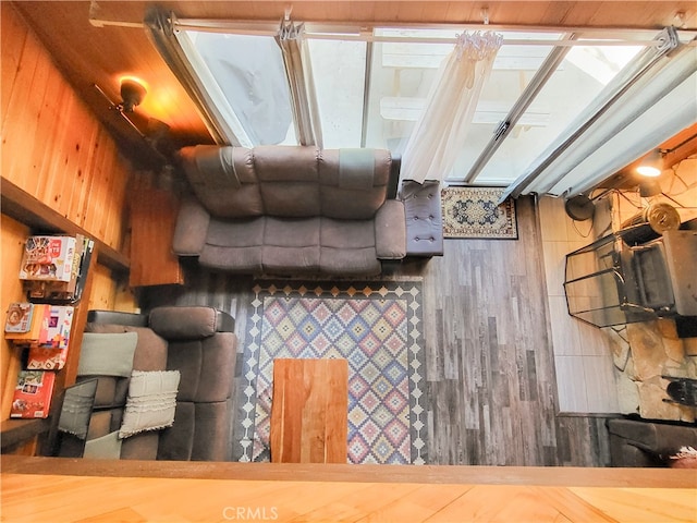 unfurnished living room featuring wood-type flooring