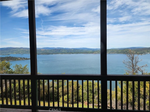 view of water feature with a mountain view