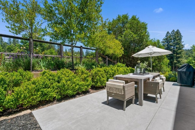 view of patio / terrace featuring grilling area