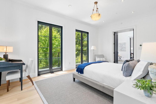 bedroom featuring light wood-type flooring