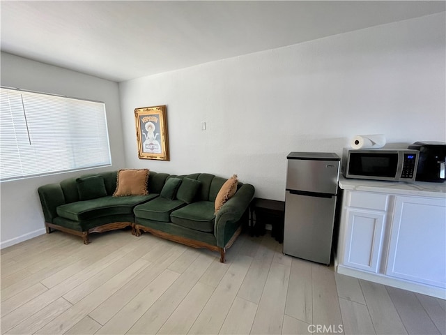 living room featuring light hardwood / wood-style flooring