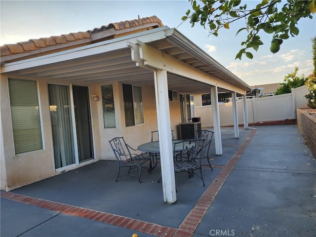 view of patio / terrace featuring central air condition unit