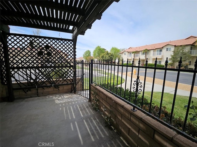 balcony with a pergola