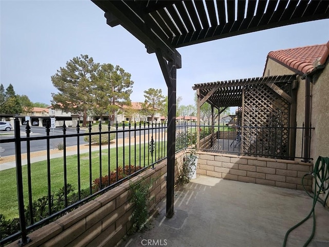 view of patio / terrace with a pergola