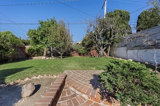 view of yard with a patio area