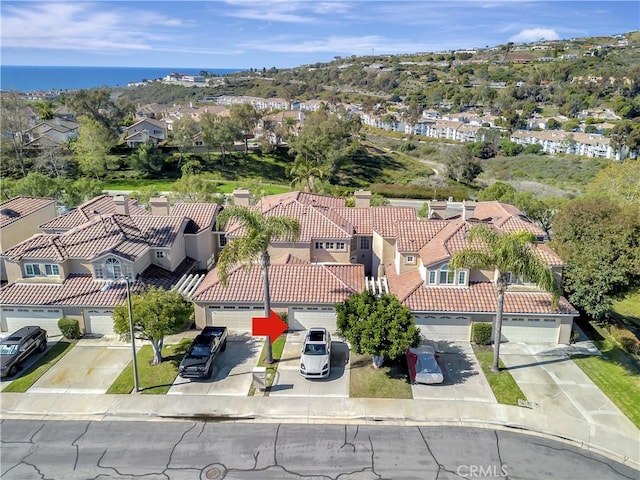 bird's eye view with a residential view