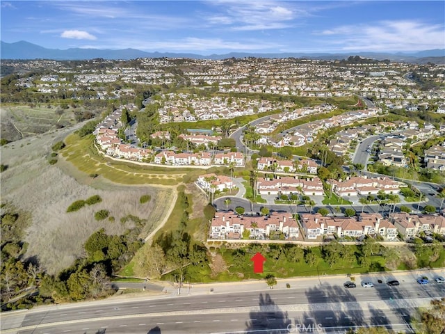 aerial view with a residential view and a mountain view