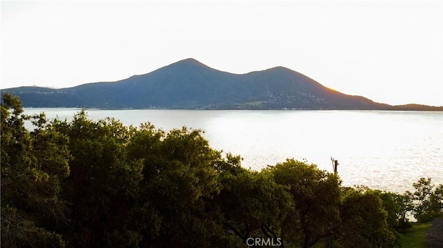 property view of water featuring a mountain view