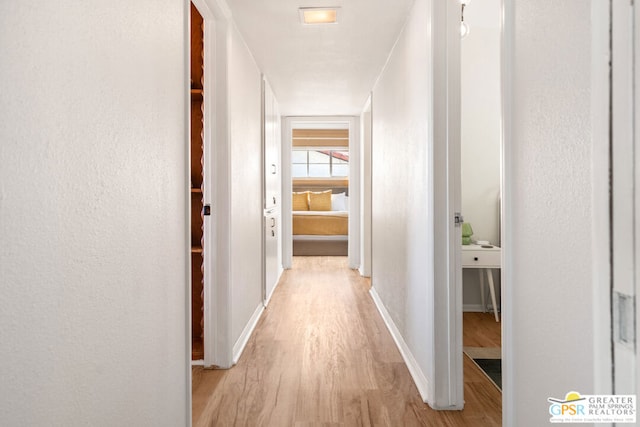 corridor featuring light hardwood / wood-style floors