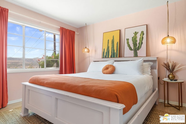 bedroom featuring light hardwood / wood-style flooring