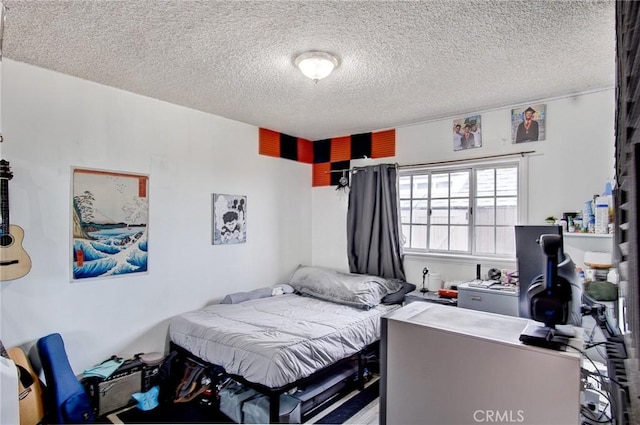 bedroom with a textured ceiling