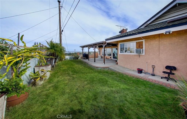 view of yard with a patio area