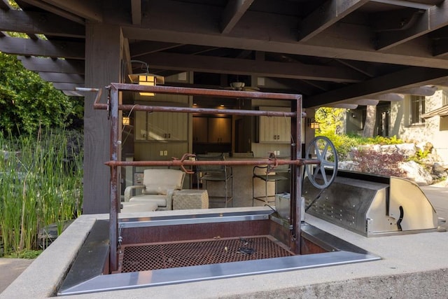 view of patio with area for grilling