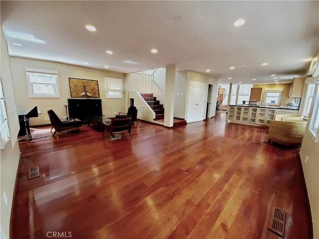 living room featuring wood-type flooring