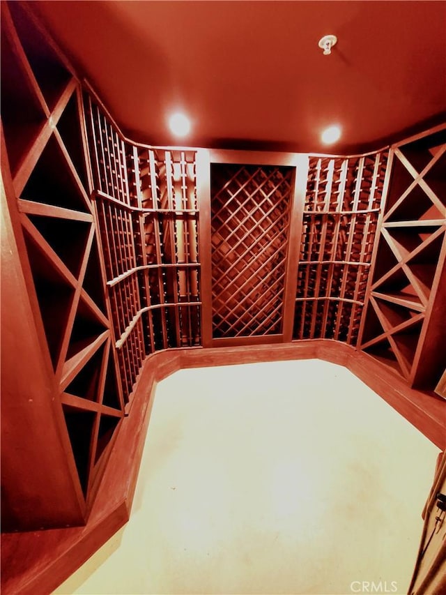 view of wine cellar