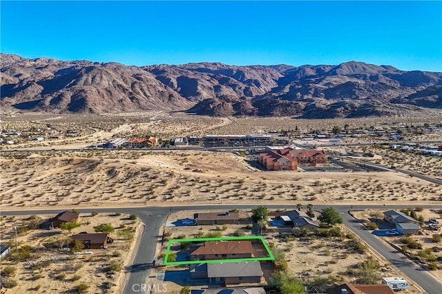 drone / aerial view with a mountain view