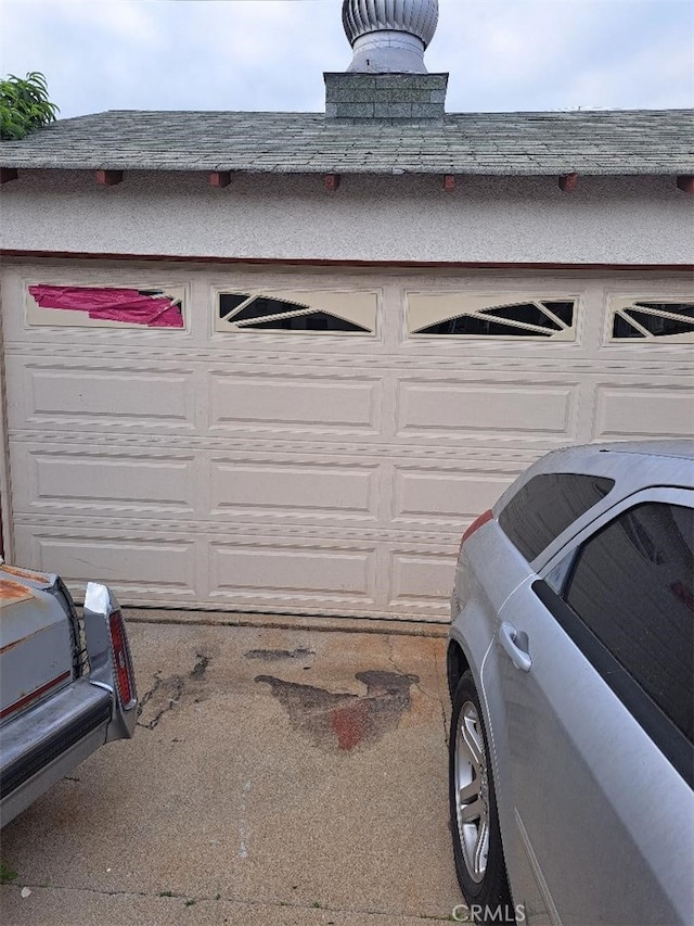 view of garage