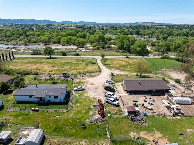 drone / aerial view with a mountain view