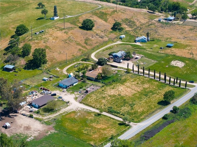 aerial view with a rural view