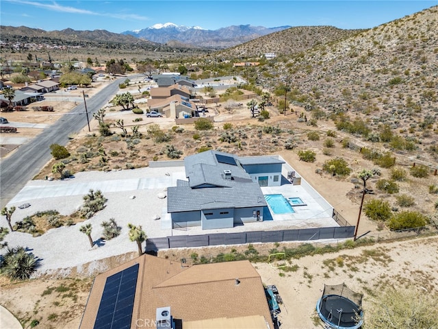 bird's eye view with a mountain view