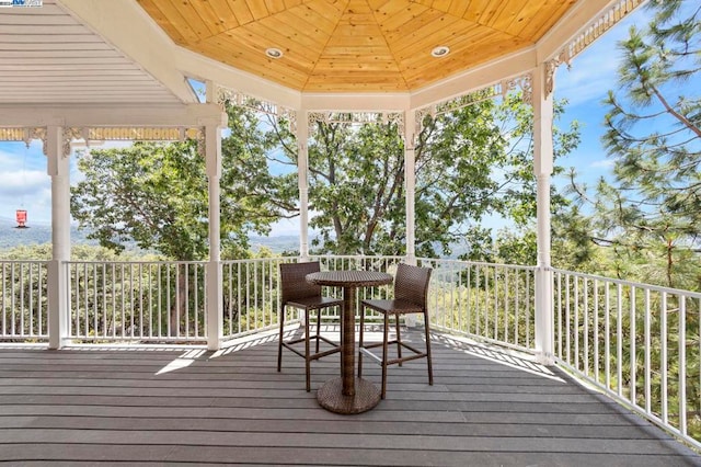 deck with a gazebo