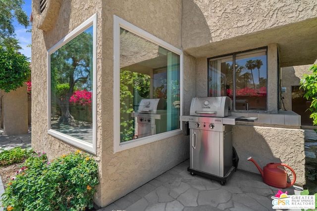 view of patio with grilling area