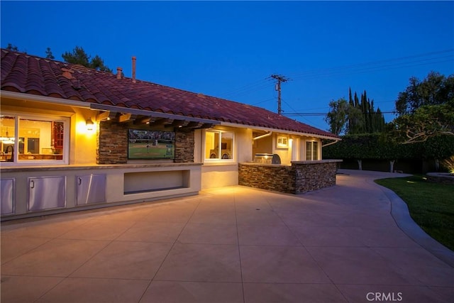 view of patio / terrace with an outdoor kitchen