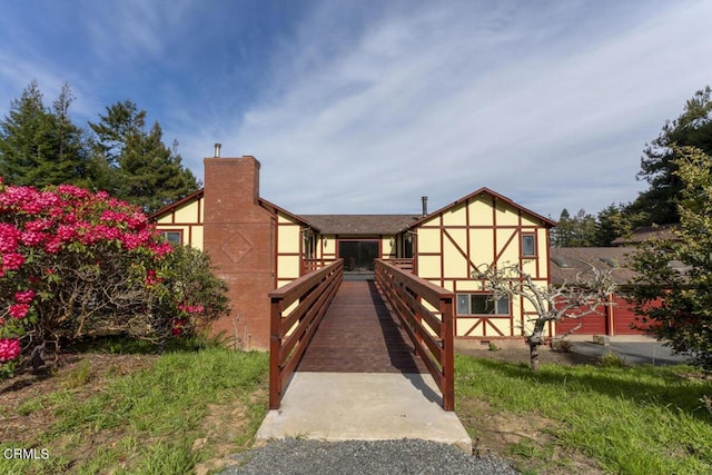 exterior space with a chimney