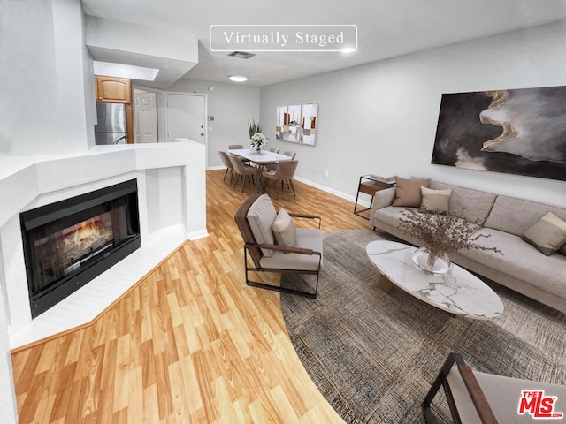 living room featuring light hardwood / wood-style floors