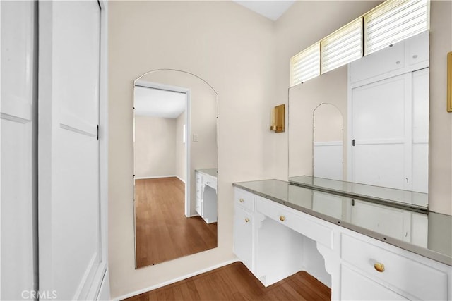 bathroom featuring wood-type flooring