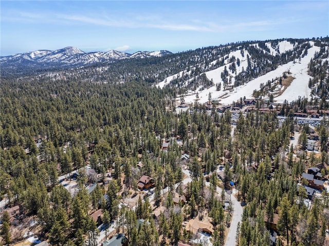 bird's eye view with a mountain view